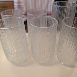 6 vintage Arcoroc Seabreeze glassware tumblers