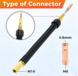 360 Flexible Mig Welding Neck Extension, 035Inch Nozzle Holder Diffuser Flexible Mig Welding Neck, 0.9mm M6 Nozzle, Guard, Torch Neck for MB15 15AK Fl