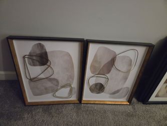 Set of 2 Abstract Framed Wall Art Prints