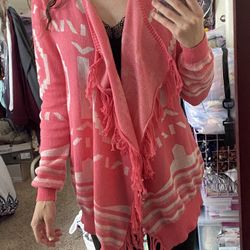 Pink Lightweight Tribal cardigan 