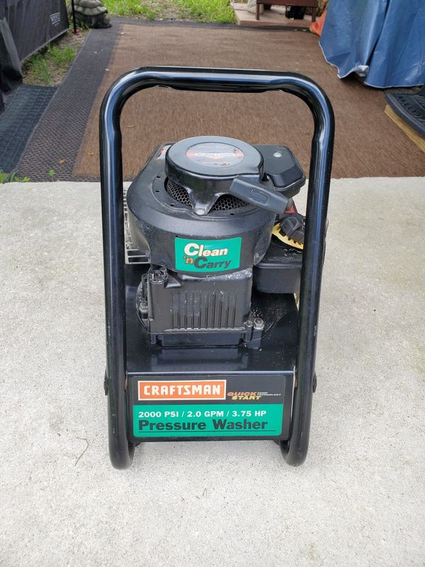 CRAFTSMAN QUICK START PRESSURE WASHER 2000 PSI 2.0 GPM 3.75 HP for Sale