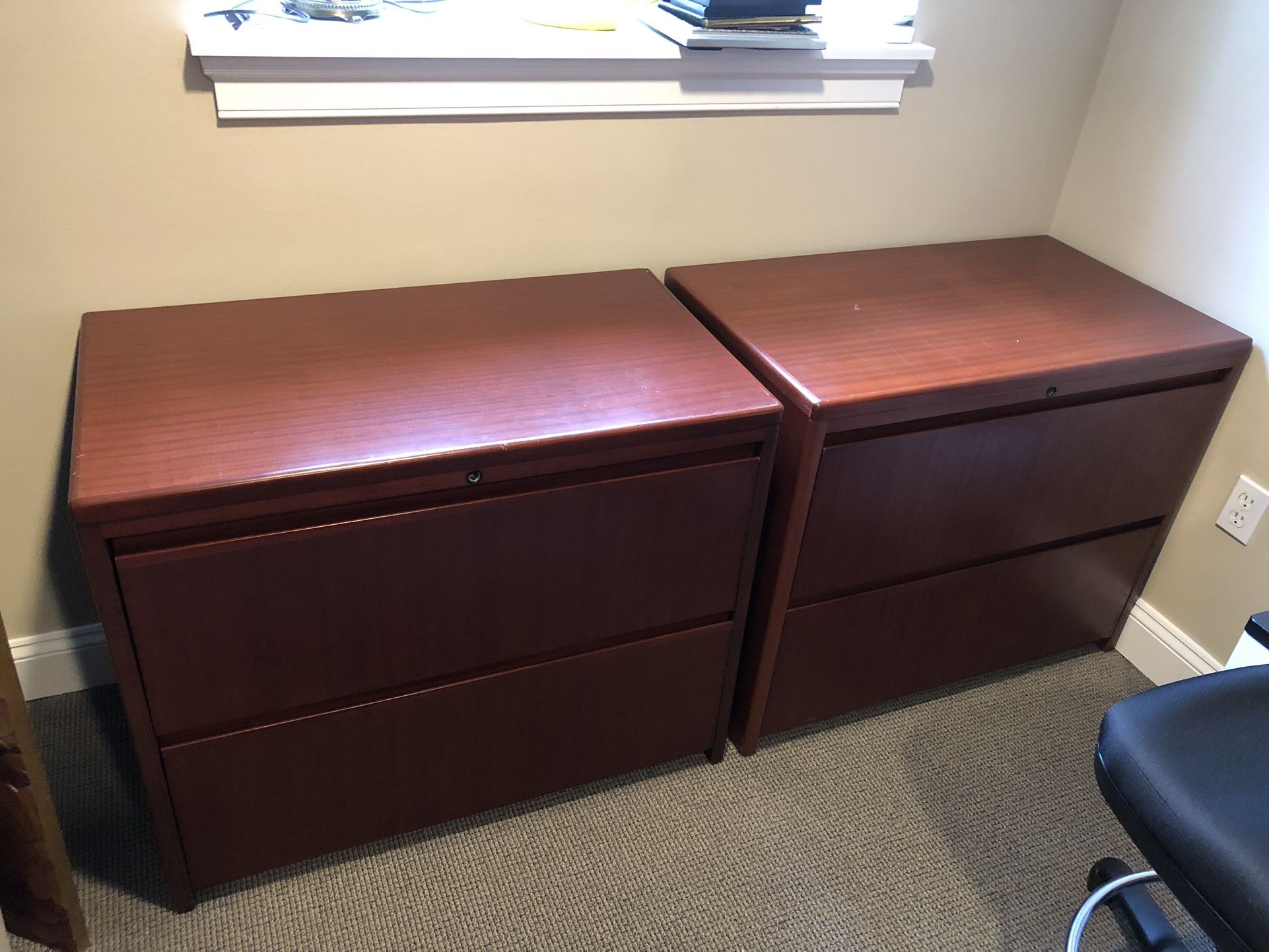 (2) Solid Wood Storage Cabinets