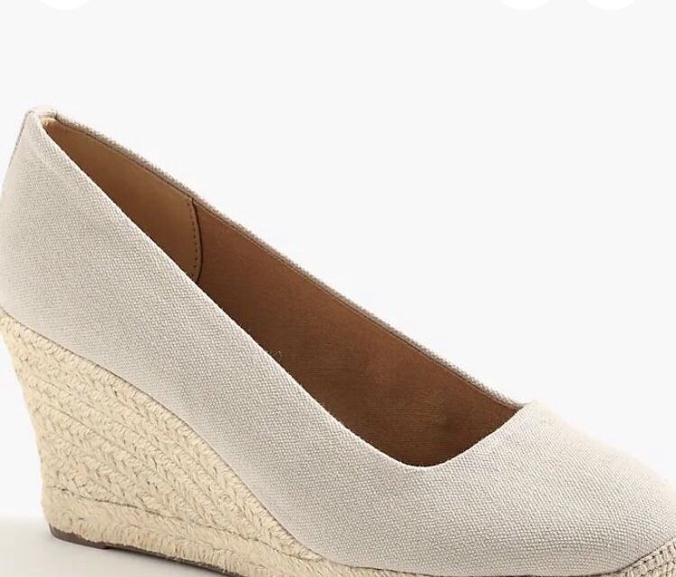 Jcrew Espadrille Wedges in Light Tan Size 9