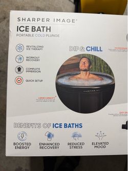Sharper Image Ice Bath Portable Cold Plunge Revitalizing Ice Therapy Workout Recovery - Black
