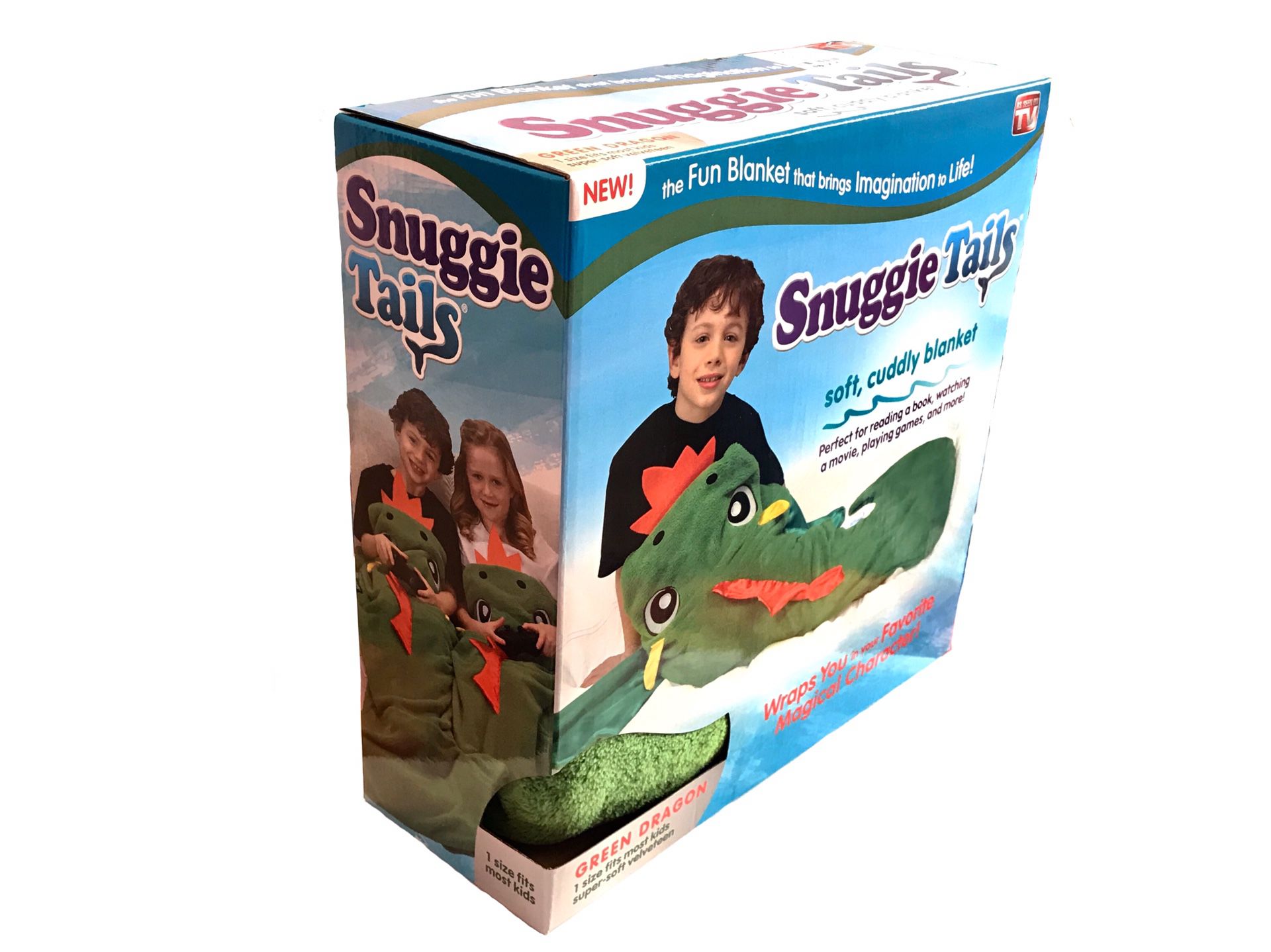 Snuggie Tails Fiery Green Dragon Soft, Cuddly Blanket "AS SEEN ON TV"