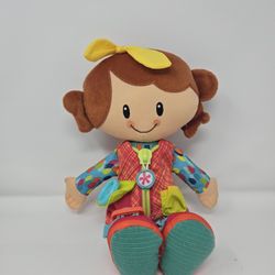 14" HASBRO PLAYSKOOL LEARN TO DRESS PLUSH DOLL See Pics