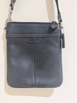 Coach Black Pebbled Leather Crossbody-UNISEX