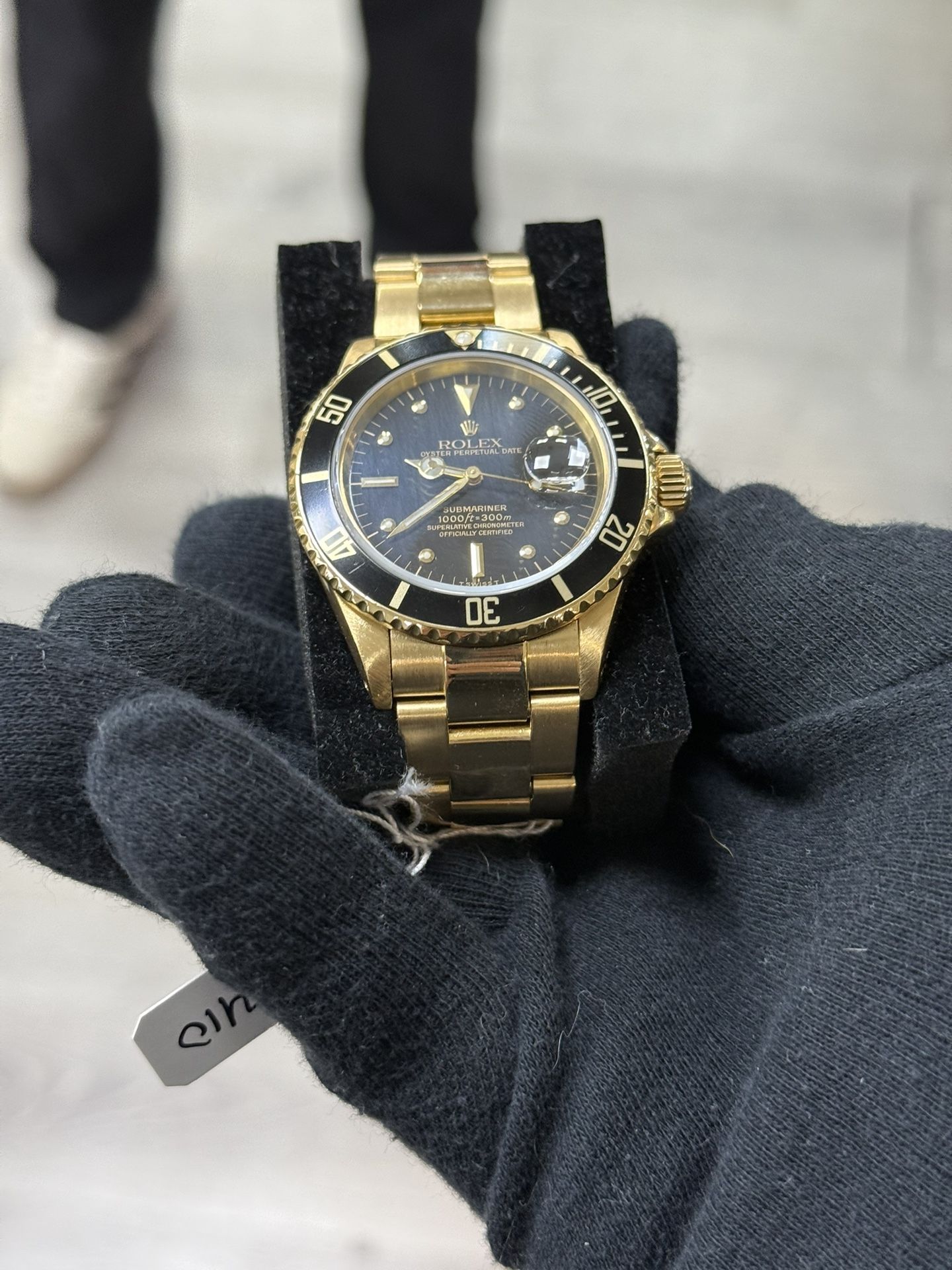 Rolex Submariner 16808 18K Yellow Gold Rare Black GILT NIPPLE DIAL