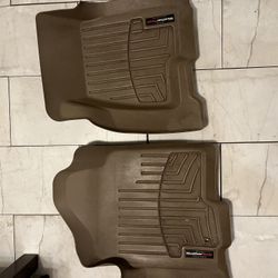 Beige Weathertech Floor Mats For Driver Passenger Side