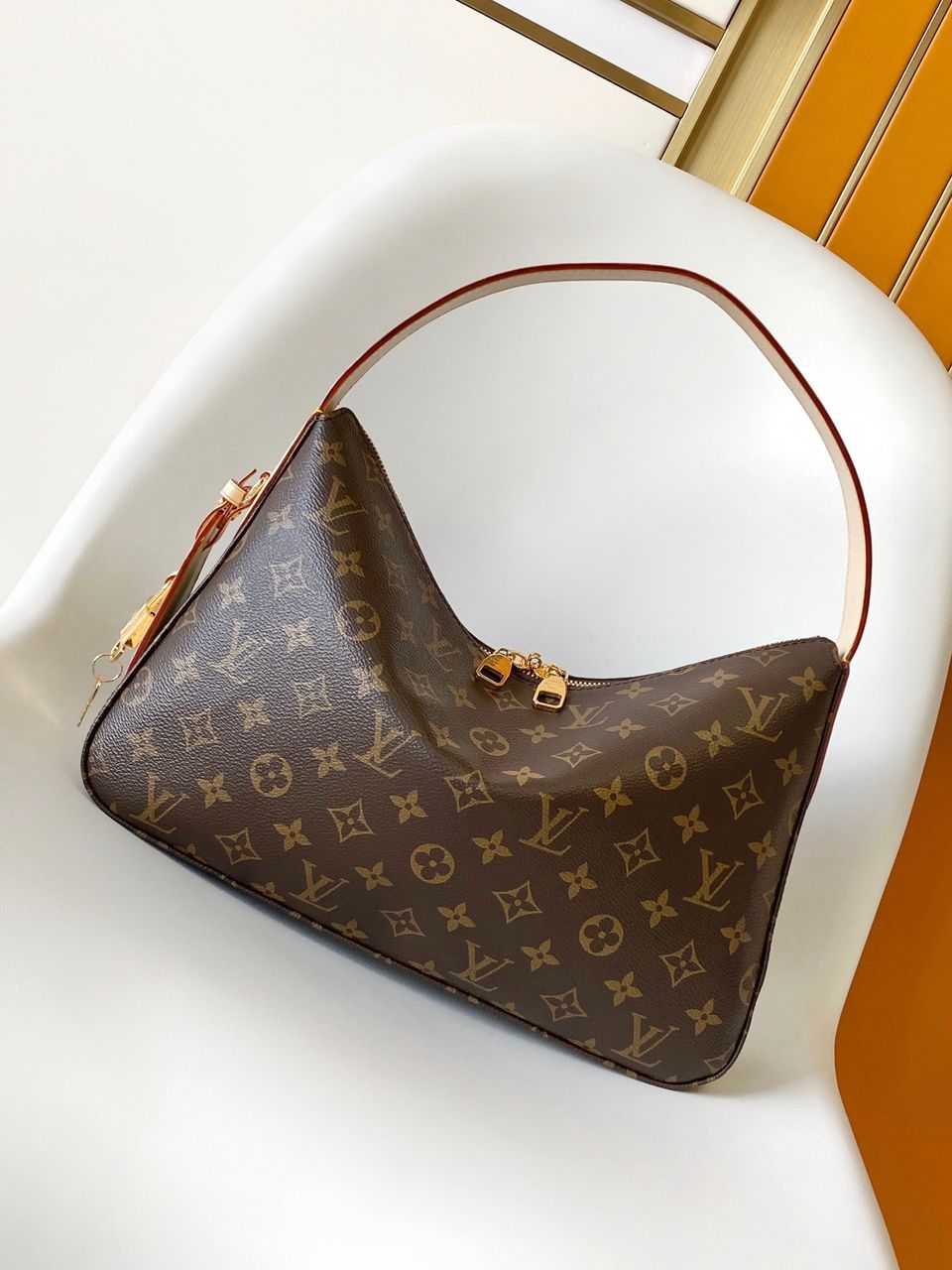 LOUIS VUITTON Monogram Slouchy PM Shoulder Bag Brown M11952 Purse (contact info removed)9