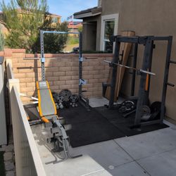 Two Power Racks With 768.5lbs In Weights - READ DESCRIPTION