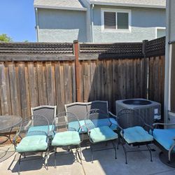 Patio Set 6 Chairs, Loveseat And Table