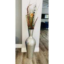 Silver Tall Vase Modern 