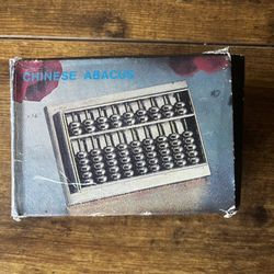 Chinese Abacus with Box Traditional Collectible Counting Tool