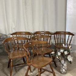 Tavern Style Dining Chairs (6) Oak