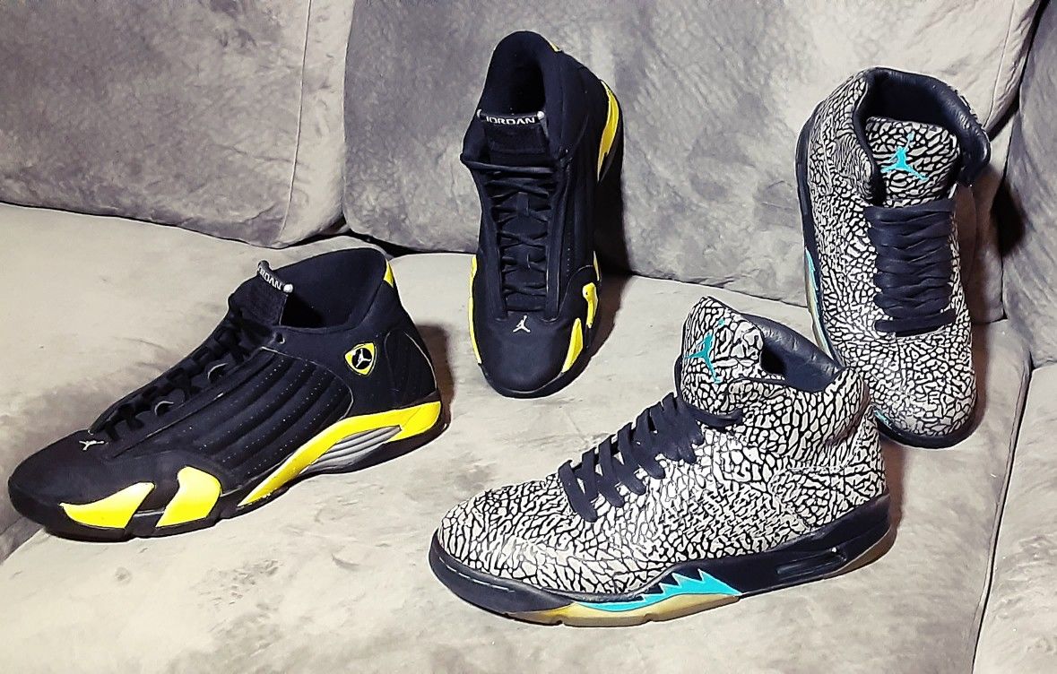 Sz 11 Jordan 14 thunders and Jordan retro 5 gamma labs