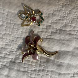 2 Brocche Gold Tone   