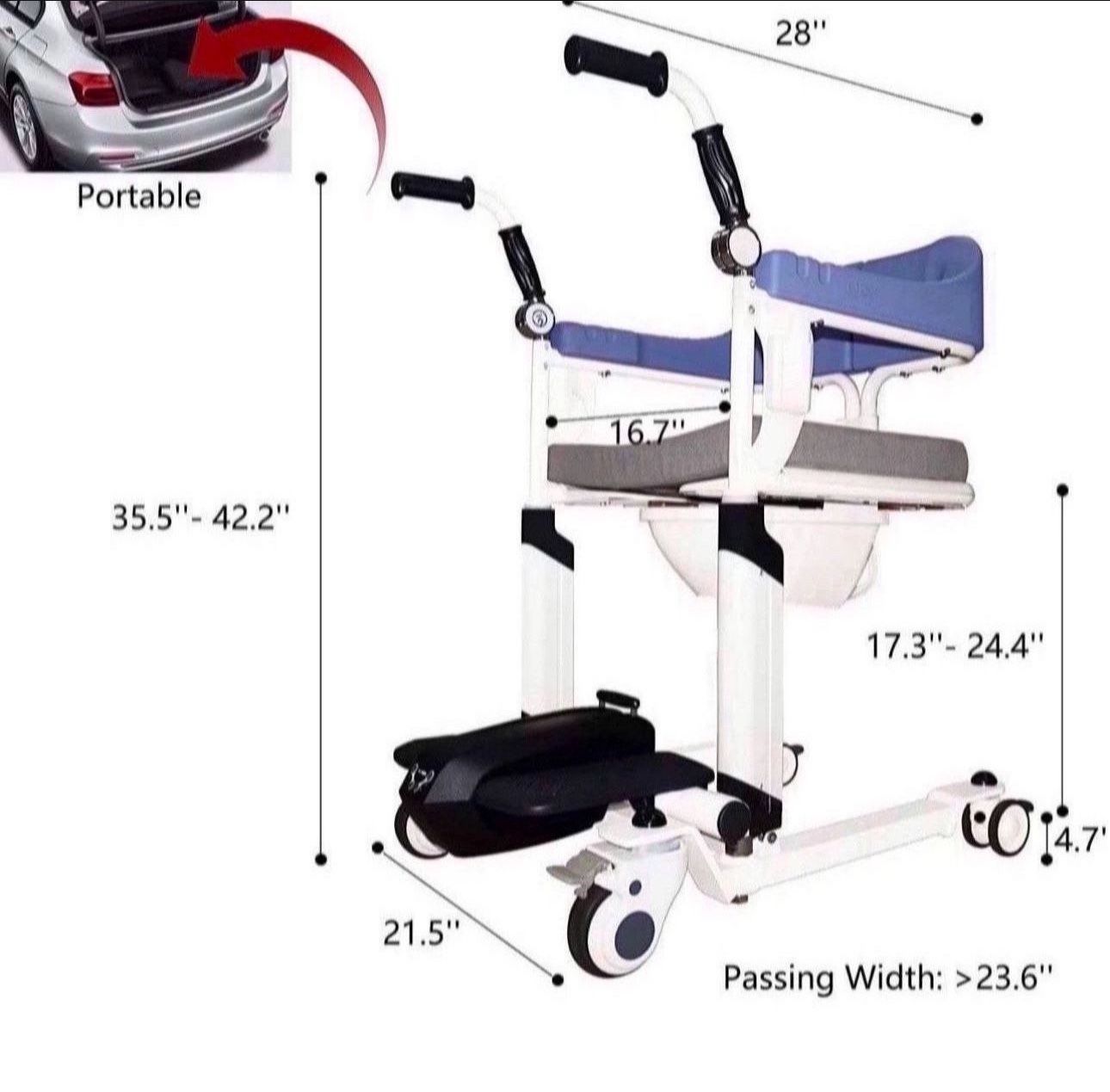Patient Lift for Home, Power Shower Chair with Wheels and 360 - Main Image