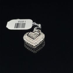 14KT White Gold Diamond Heart Pendant 3.88g 1 CTW I-659