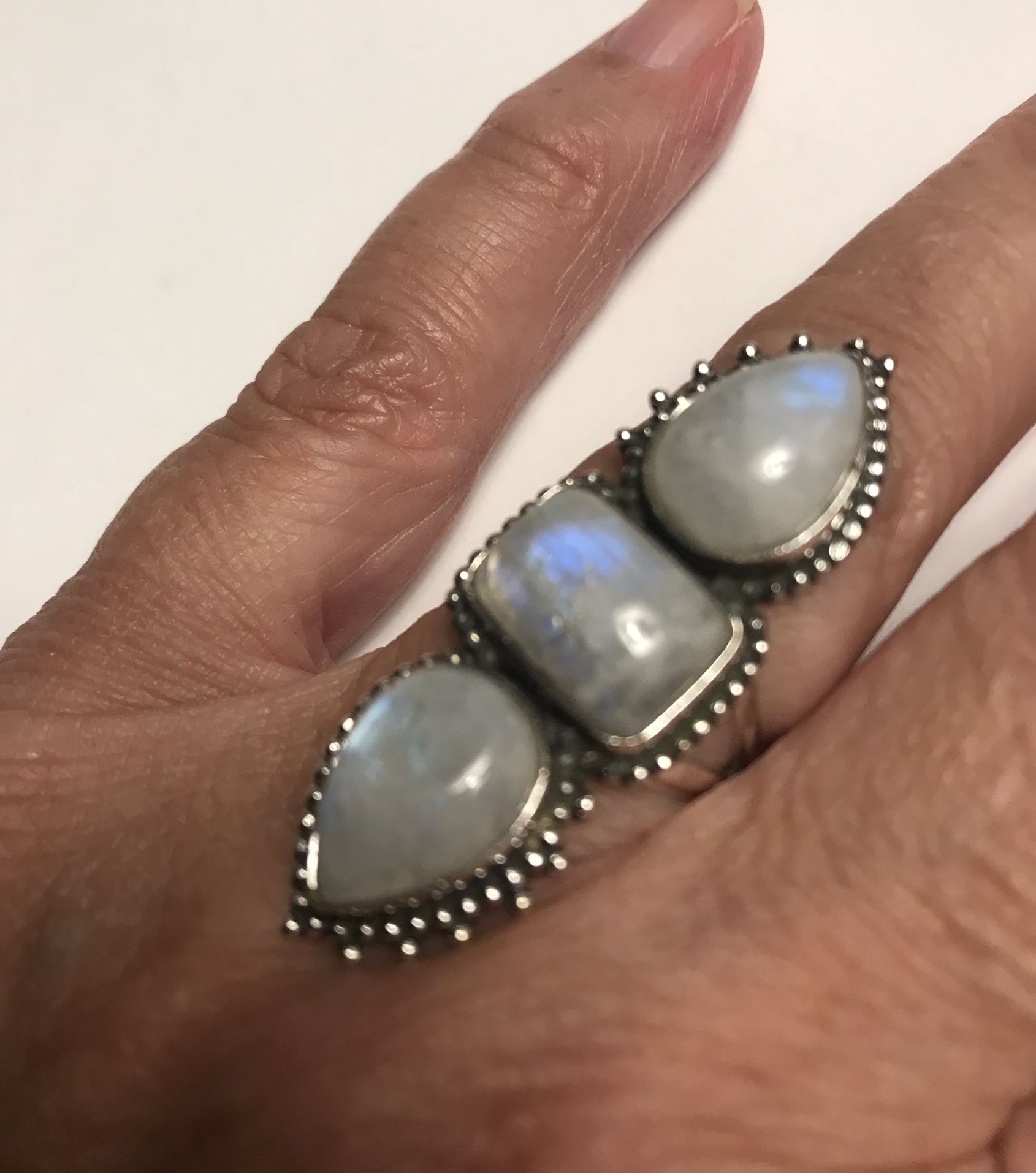 Moonstone 925 Sterling Silver Ring 