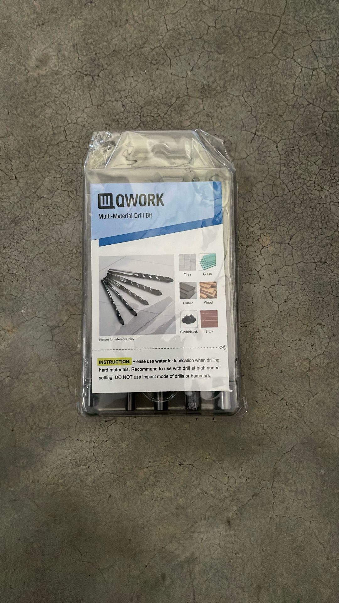 Qwork 5pcs Multi Material Drill Bit Set
