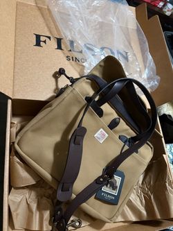 Filson original rugged twill briefcase with shoulder strap