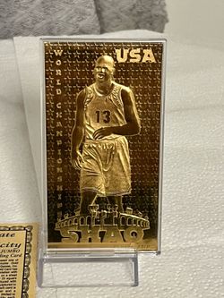 Shaquille O'Neal USA #13 23kt gold jumbo card - LE #/10,000 with Box & COA