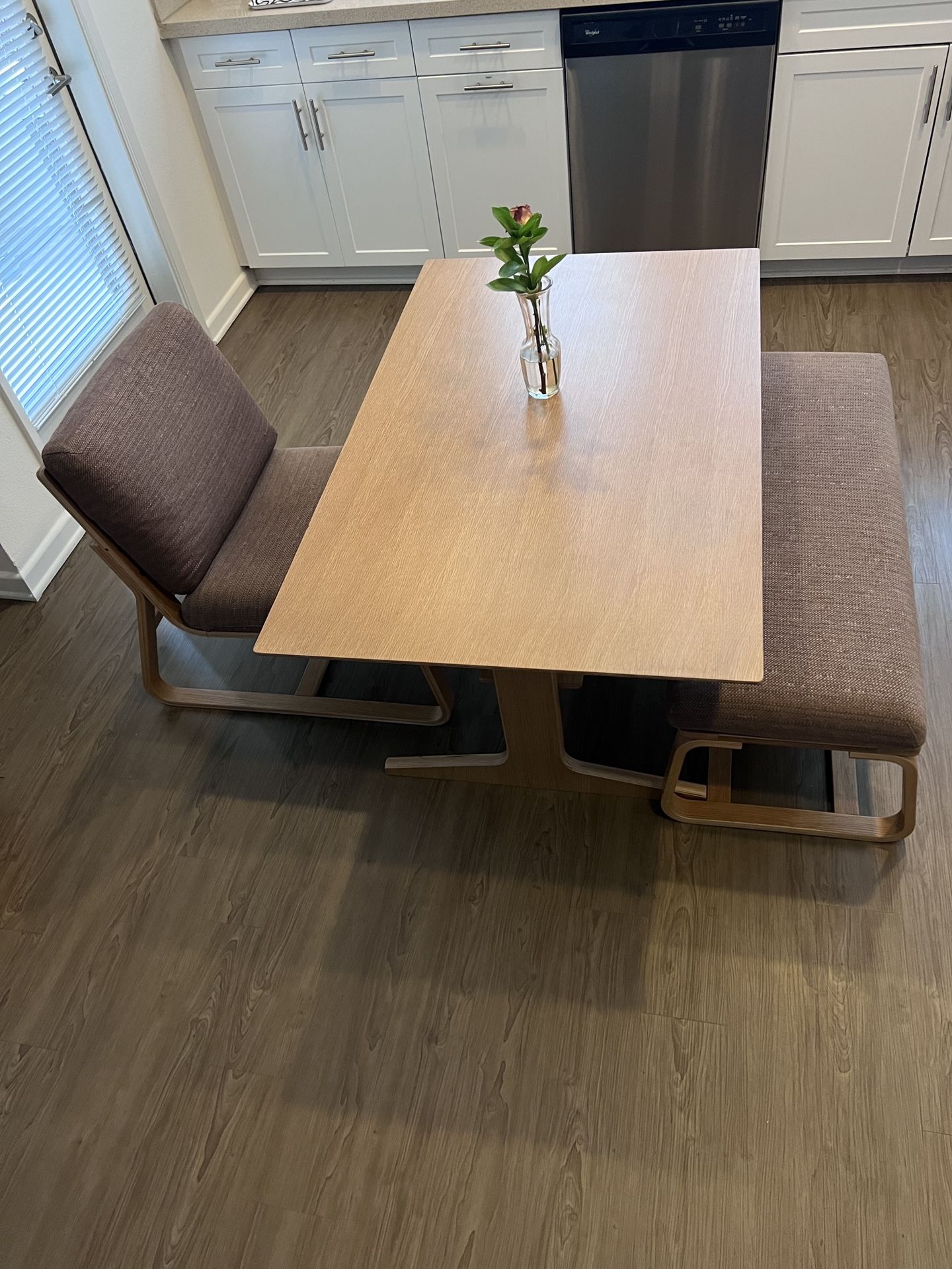 Living dining MUJI table set with chair and bench