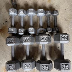 5-35LB Hex Dumbbell Set 180LBs Home Gym Weight Lifting Exercise Equipment