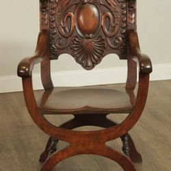 Antique Carved Mahogany Chair
