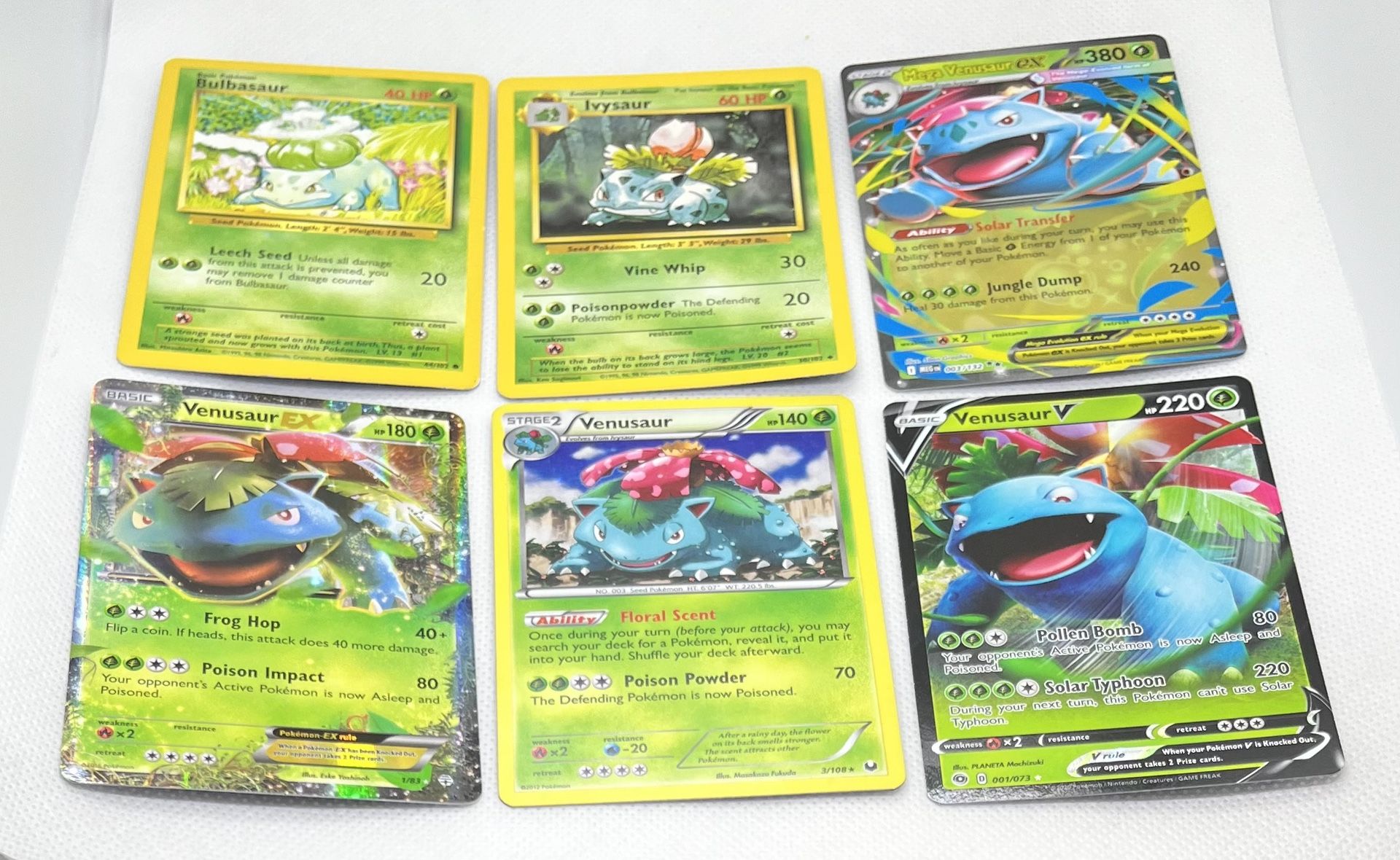 6 Pokemon Cards Venusaur Ivysaur Bulbasaur