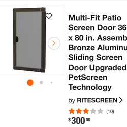 Ritescreen ultimate multi fit knockdown door screen 36 x 80