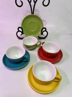 Cup & Saucer 4 Sets Bold Color