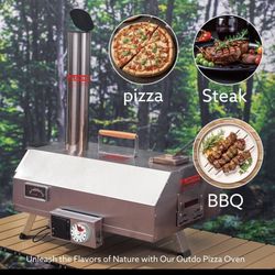 Stainless Steel Pizza Oven Outdoor 12" Automatic Rotatable Pizza Ovens