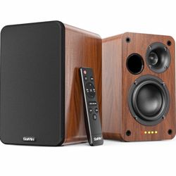 Saiyin Bluetooth Bookshelf Speakers, 30W X 2 Powered TV Speakers with 3.75 Inch Woofer, Turntable Speakers with Optical/AUX/RCA Input for PC and TV