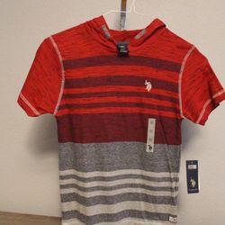 New Boys Polo Shirt With Hood Still Has Tags