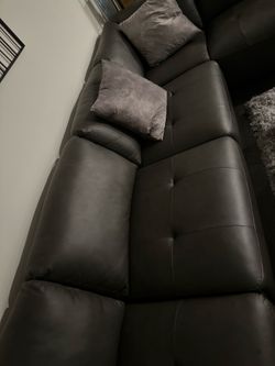 5 piece genuine leather sectional