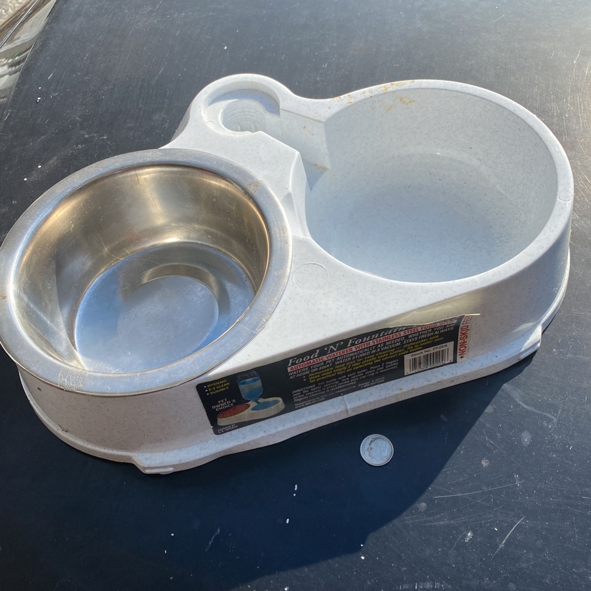 Dog food and water bowls