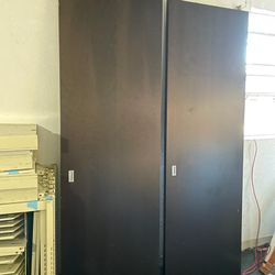 Heavy Sold Wood Sliding Door  93H x 30W each Side..Dark Brown .