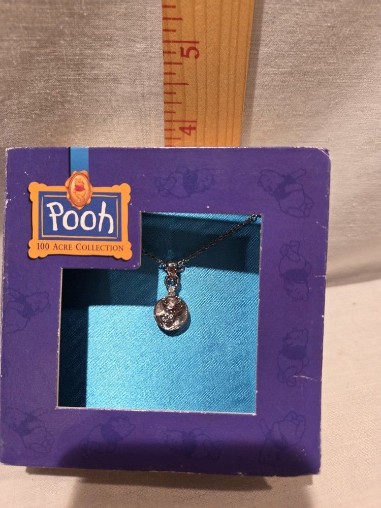 "Winnie The Pooh" 100 Acre Collection  *Piglet* necklace-silver tone  NOS