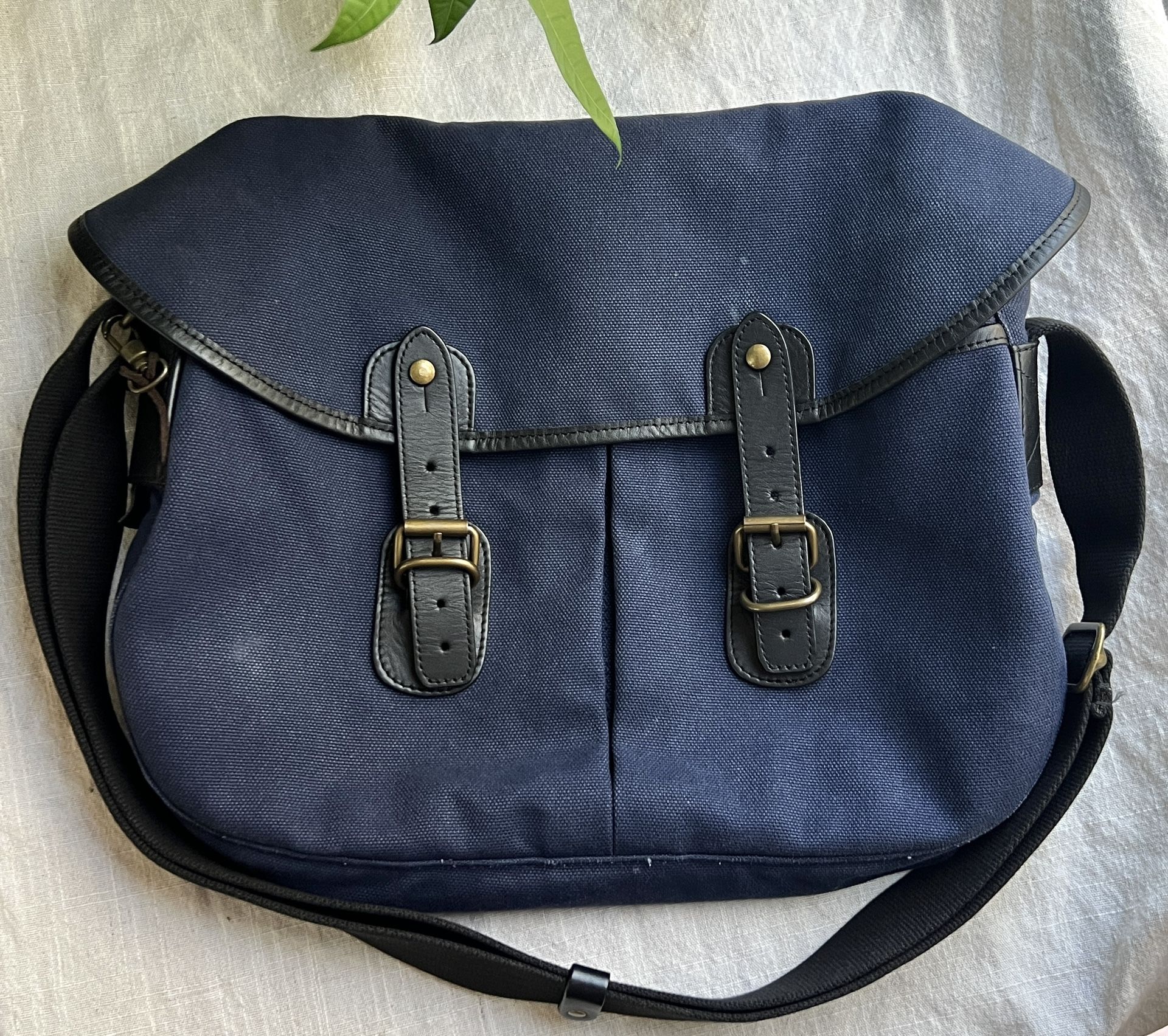 UPLA Paris Original Canvas Messager Navy Blue Crossbody Shoulder Bag