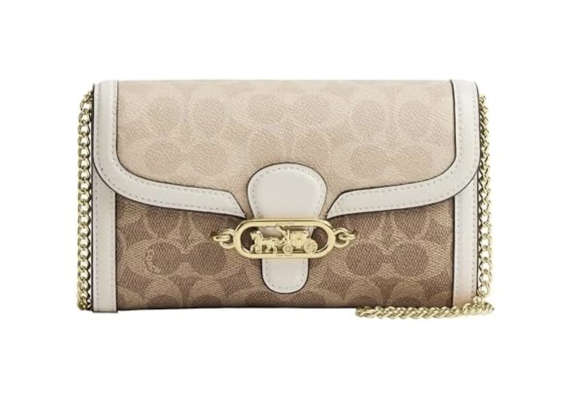 Brand New Coach Jade Chain Crossbody, IM/Tan/Sand/Chalk retail: $205