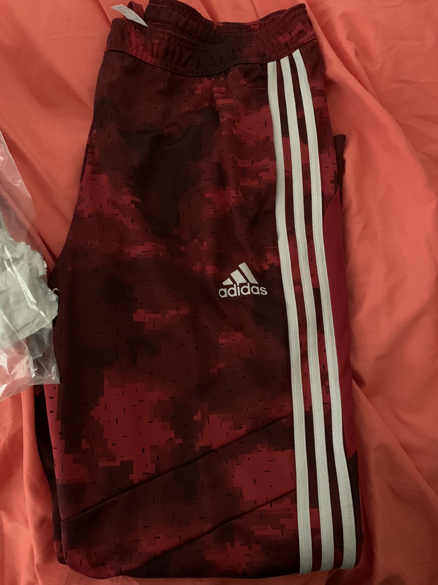 Adidas red camo track pant szL