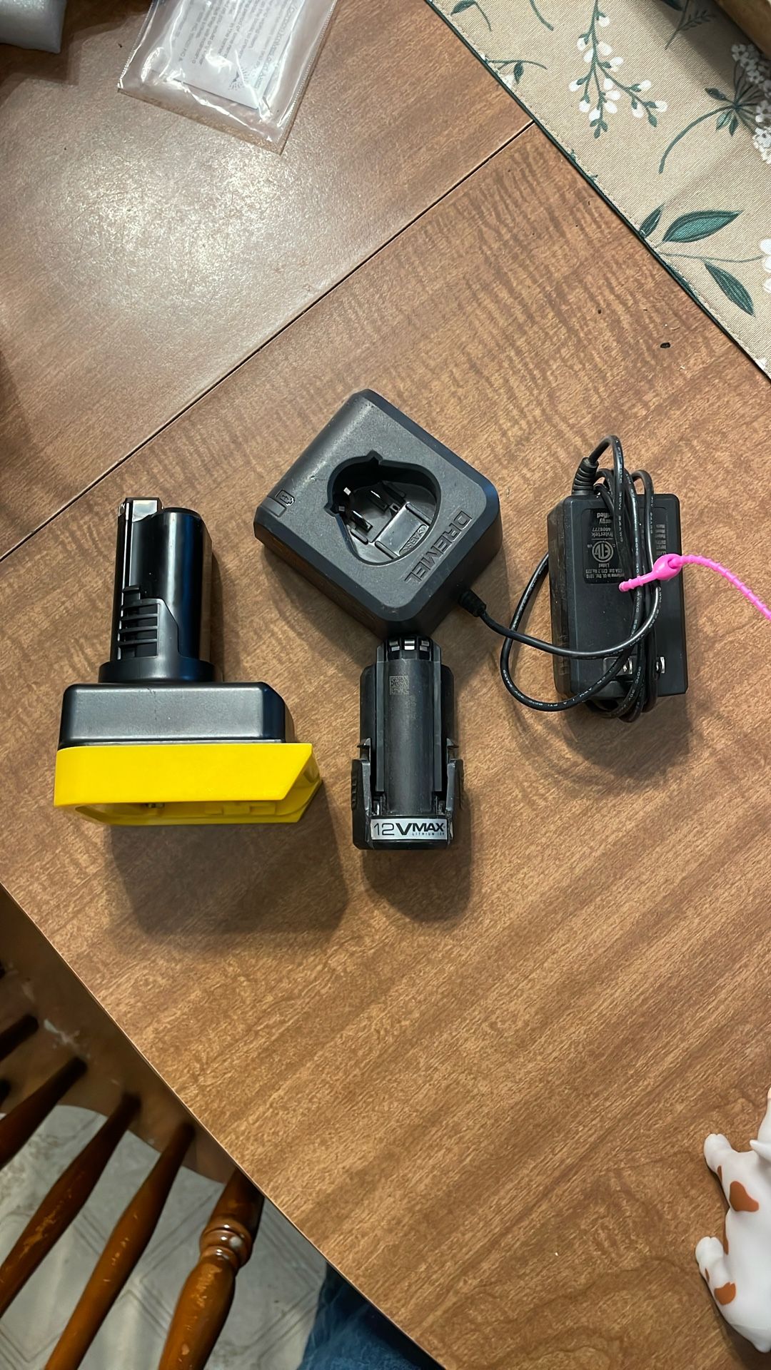 Dremel Battery, Charger, And Dewalt 20v Adapter
