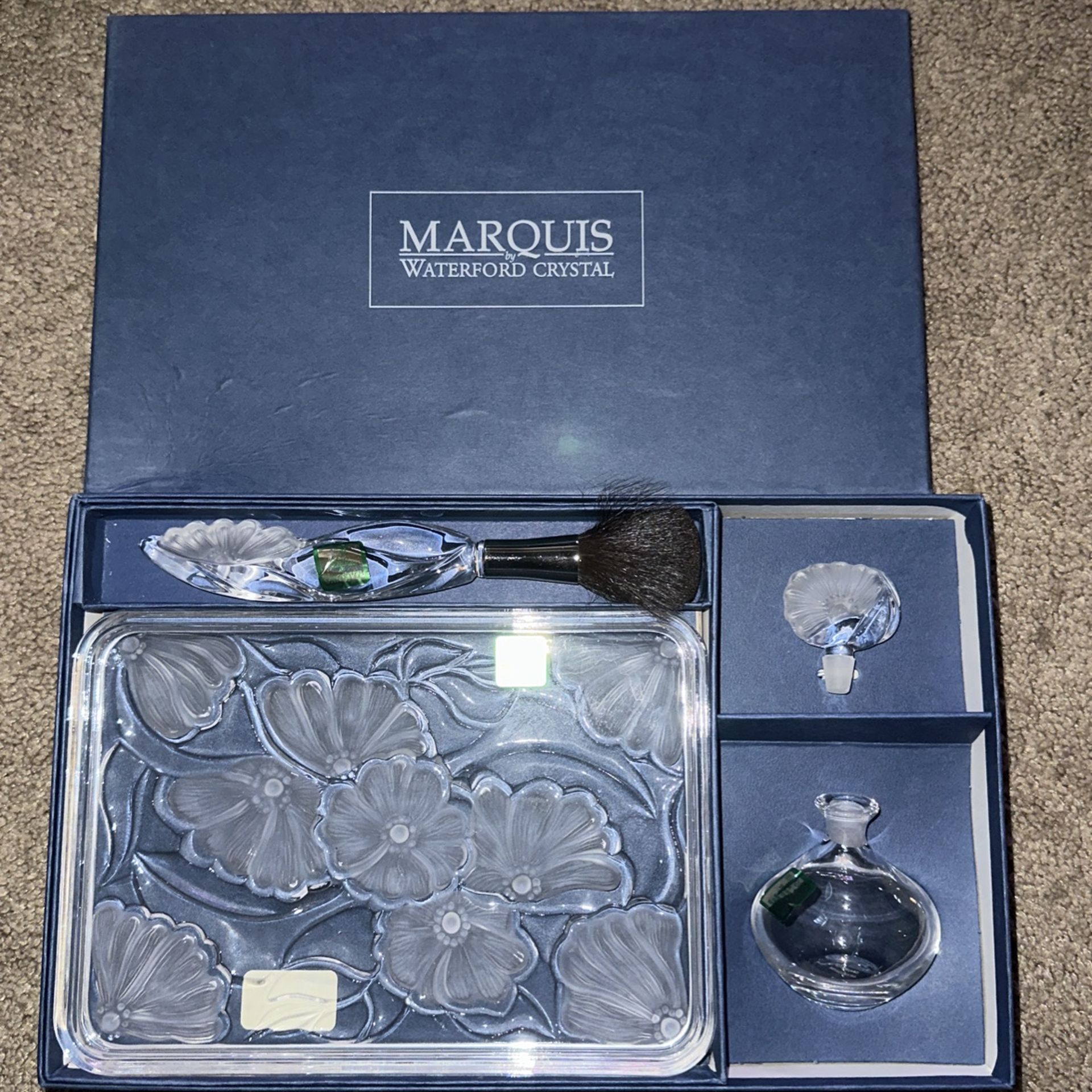 Waterford Crystal Floral Vanity Set