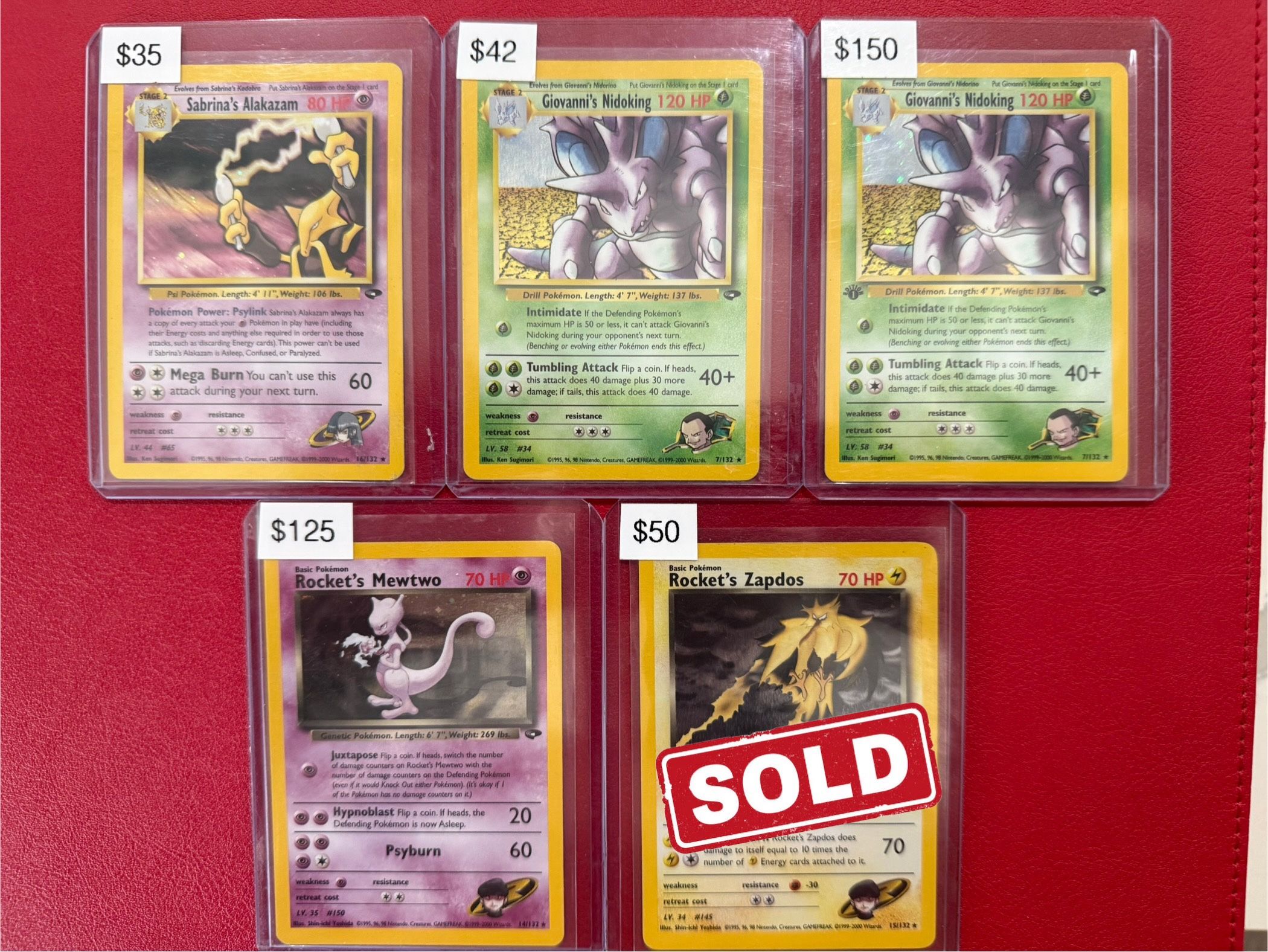 Vintage Pokemon Cards Gym Challenge Set