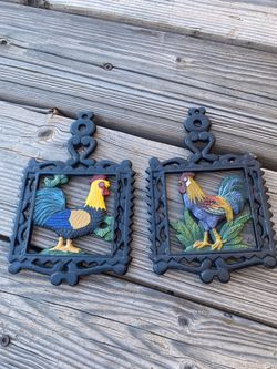 Cast Iron Rooster Trivets