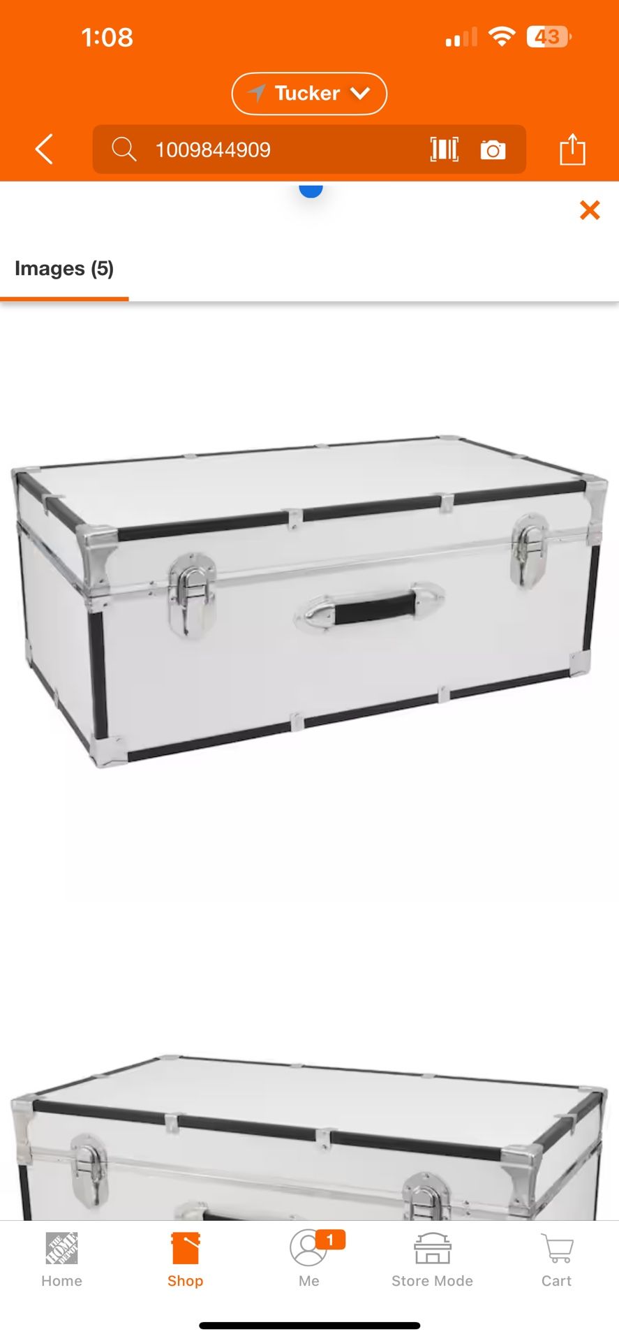 Seward Basic 32 in. x 13.25 in. x 17.75 in. Trunk, White