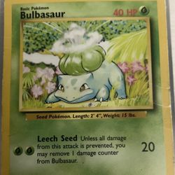 Bulbasaur Pokemom Trading Card 