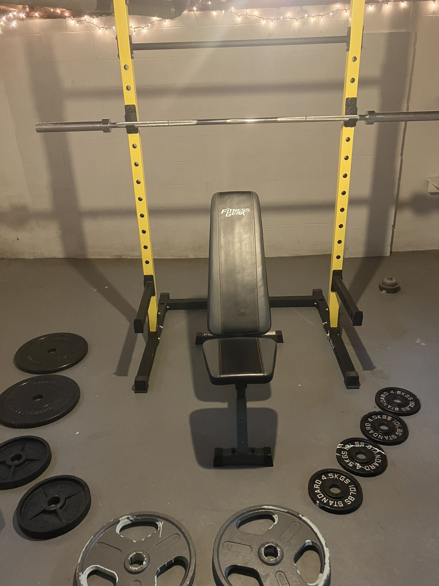 HulkFit Squat Rack w/ equipment 